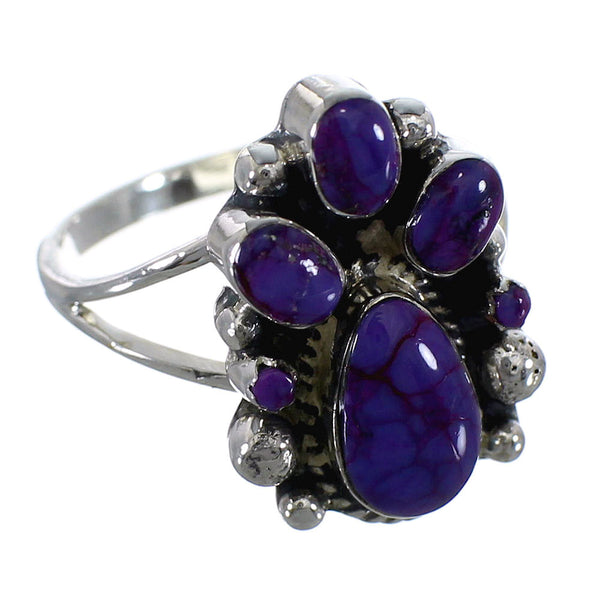 Magenta Turquoise Authentic Sterling Silver Ring Size 6-3/4 RX60527